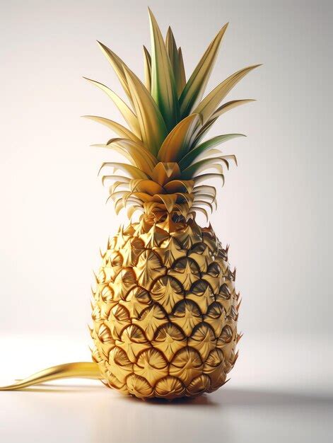 Premium AI Image 3d Fruits Realistic Focus Of Pineapple