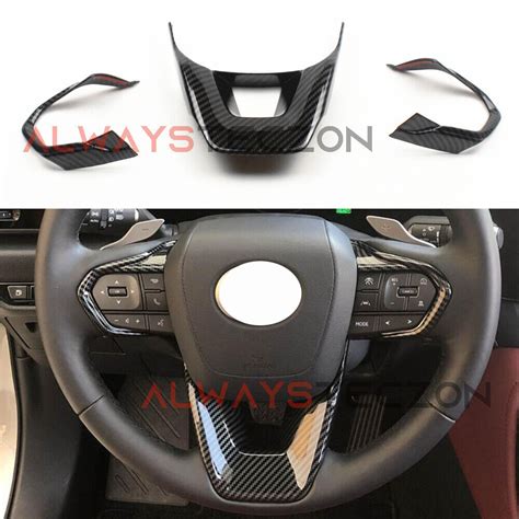 Carbon Fiber Style Steering Wheel Cover Trim Accessories For Lexus TX