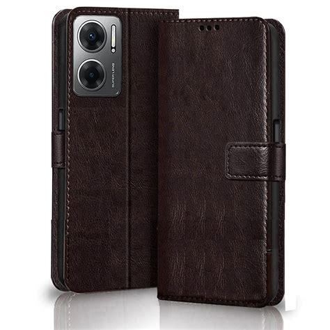 Nkarta Genuine Leather Finish Flip Cover Back Case For Redmi 11 Prime