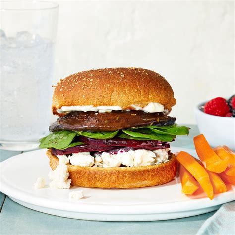 Portobello Burgers With Goat Cheese Recipe Portobello Burger Goat