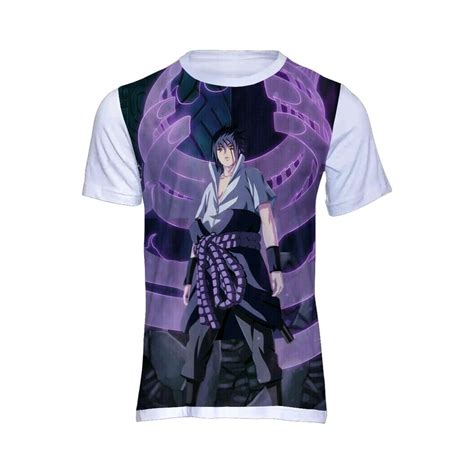 Camiseta Sasuke Clã Uchiha Akatsuki Anime Naruto 140 no Shoptime