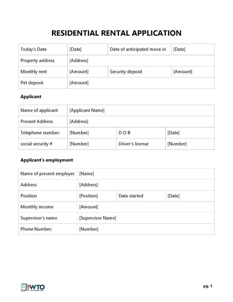 55 Blank Rental Application Forms Templates Editable