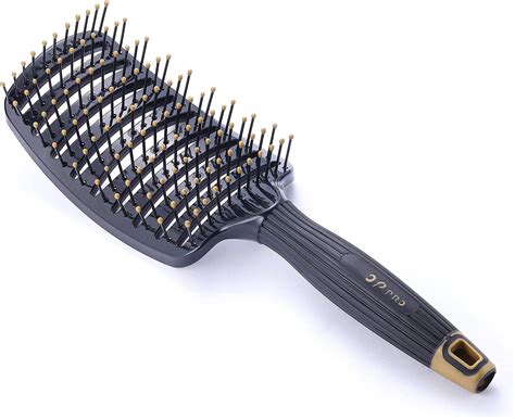 L Ange Hair Siena Flexi Curved Vented Hair Brush Detangle Brush With Nylon