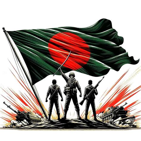 Bangladesh Freedom Celebration With Bangladesh Flag Premium Ai