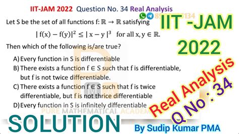 Iit Jam 2022 Mathematics Real Analysis Solution Question No 34