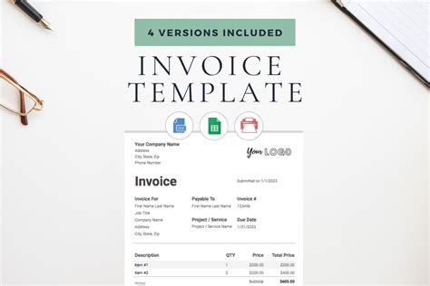 Invoice Template Google Sheets Google Docs Excel Template Business Invoice Tracker Bookkeeping ...