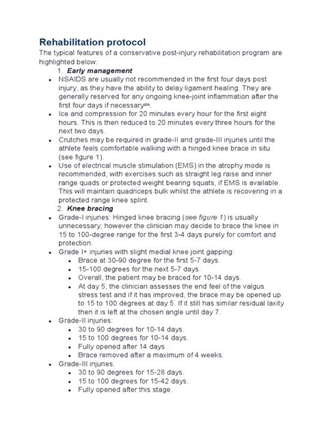 MCL Rehab Protocol | PDF | Knee | Musculoskeletal System