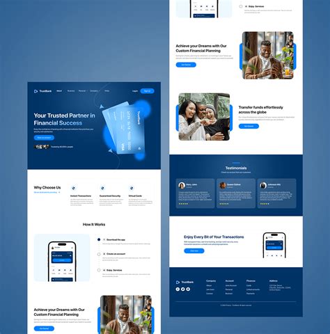 TrustBank Fintech Landing Page Design Behance