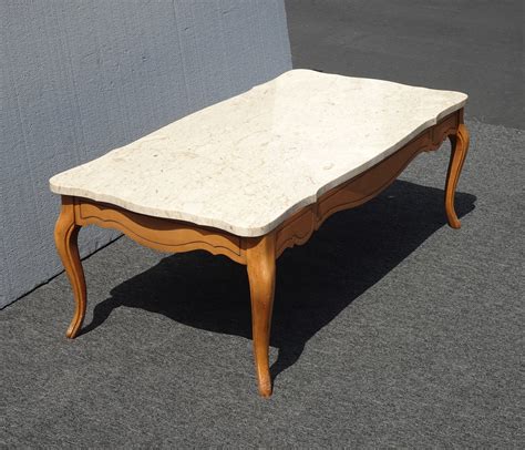 Vintage French Provincial Marble Top Coffee Table