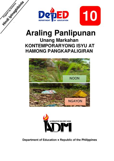 Ap Q Mod Kontemporaryong Isyu V Not Araling Panlipunan Unang