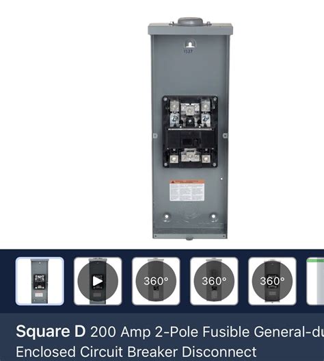 Square D 200 2 Pole Fusible Enclosed Circuit Breaker Disconnect