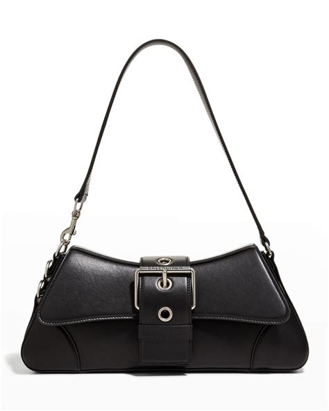 Balenciaga Lindsay Medium Leather Shoulder Bag Black Editorialist