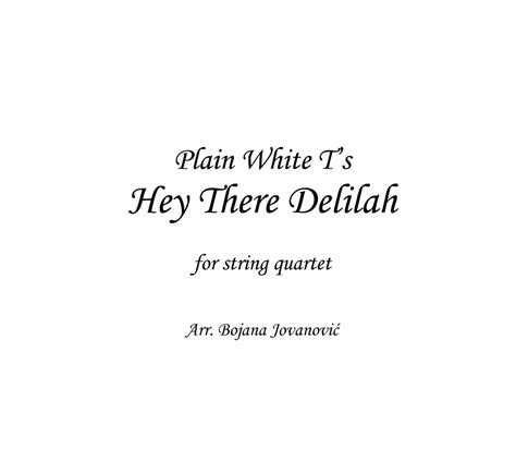 Hey there Delilah Sheet music - Plain White T's - for String Quartet