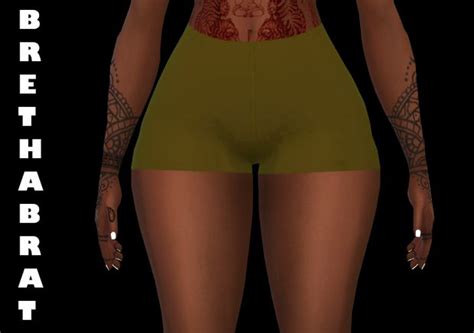 Naked Wardrobe Booty Shorts Bre On Patreon Nike Symbol Sims Cc