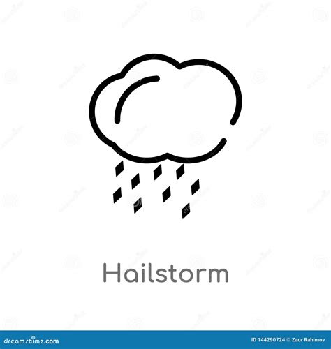 Hailstorm Vector Icon Isolated On Transparent Background Linear