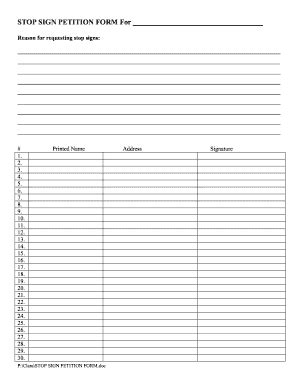 Template For Petition Signatures Hq Printable Documents