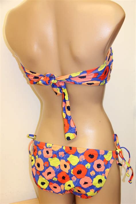 Nwt Bar Iii Swimsuit Bikini Pc Set Size M L Tie Side Strap Ebay