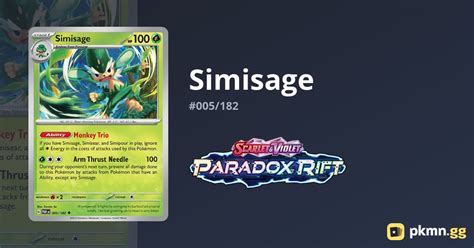 Simisage 005 182 Paradox Rift Pkmn Gg