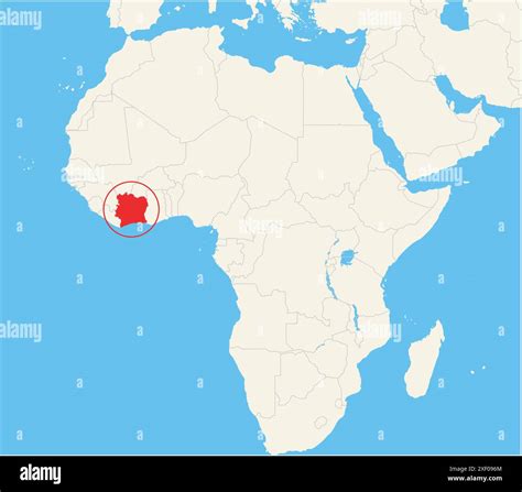 Locator Map Showing The Location Of The Country Ivory Coast In Africa