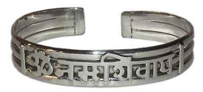 Om Namah Shivaya Mantra Sterling Silver Handmade Adjustable Unisex