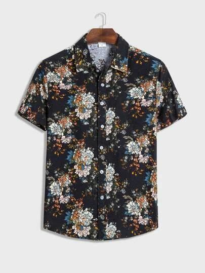 Mens Shirts Mens Button Downs Shein Usa Online Mens Clothing