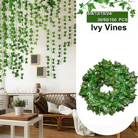 Fake Ivy Leaves Fake Vines Artificial Ivy Garland Greenery Hanging ...