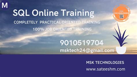 Online And Class Room Trainings Msk Technologies