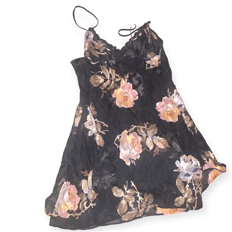 California Dynasty Floral Sheer Mini Lingerie Dress Gem