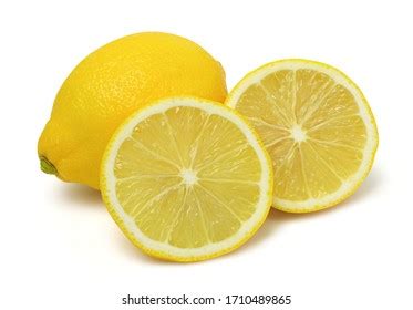 close upsliced lemons fruit lemon isolated stock photo