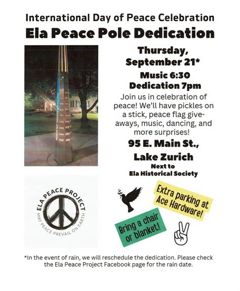 Ela Peace Pole Dedication Ela Township IL