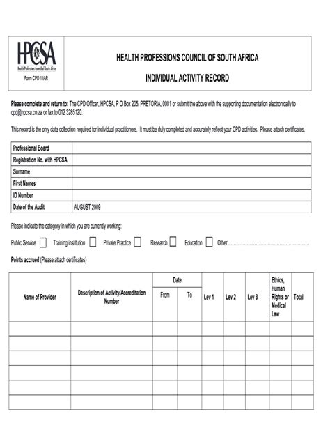 Za Hpcsa Cpd 1 Iar Fill And Sign Printable Template Online Us Legal