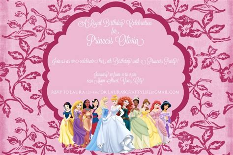 Disney Princess Party Invitation - Laura's Crafty Life