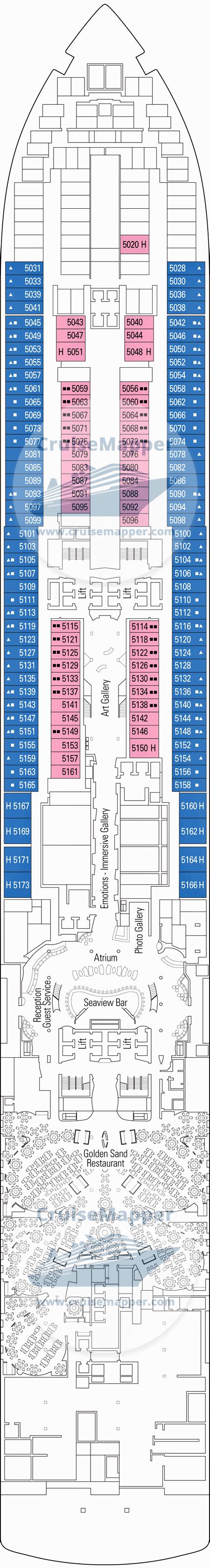 MSC Seaview deck 5 plan | CruiseMapper