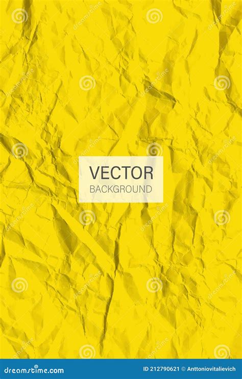 Yellow Crumpled Paper Crumpled Texture Effect Colored Creased Paper