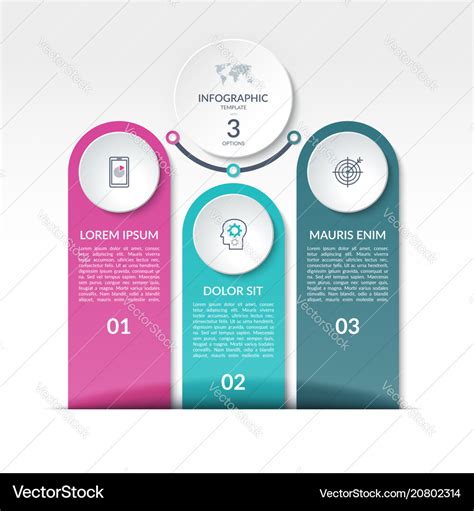 Infographic Template With 3 Options Steps Parts Vector Image