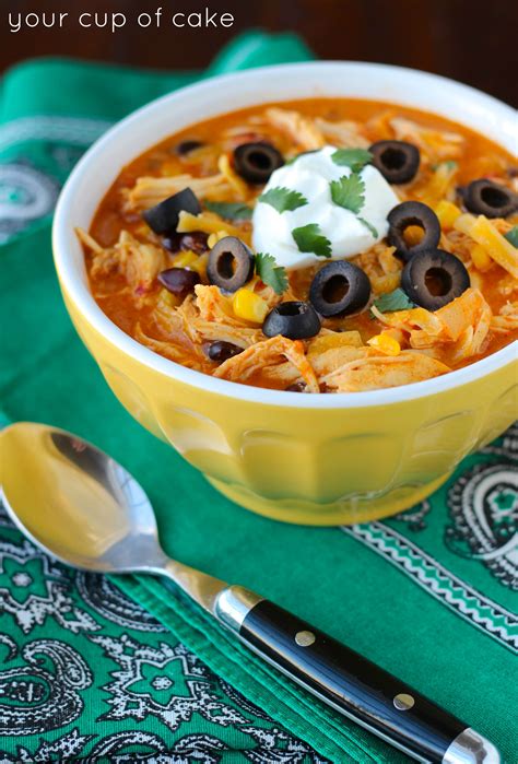 Crock Pot Chicken Enchilada Soup - Your Cup of Cake