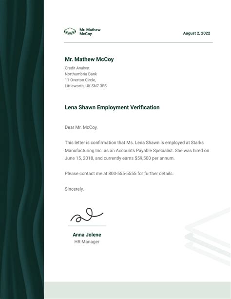 Tenant Employment Verification Letter Template Visme 48984 Hot Sex