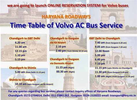 Bus Timings and Bus Schedule : Haryana Roadways Online Volvo AC Deluxe ...