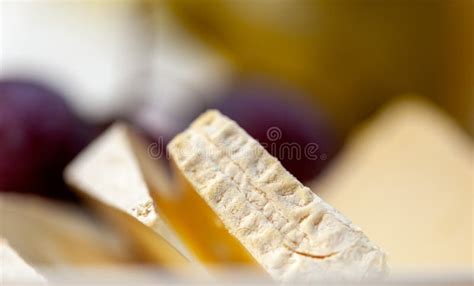 Mature Camembert Cheese Crust Detailed Macro Shot Stock Photo Image