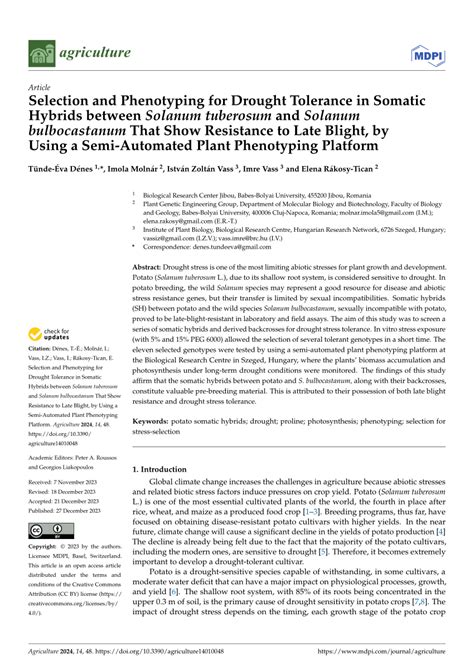 PDF Selection And Phenotyping For Drought Tolerance In Somatic