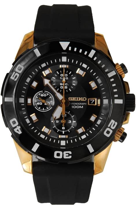 Seiko Snde Snde P Black Rose Gold Chronospride