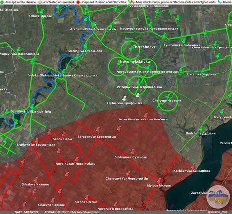 Ukraine Battle Map On Twitter North Kherson Front October 4