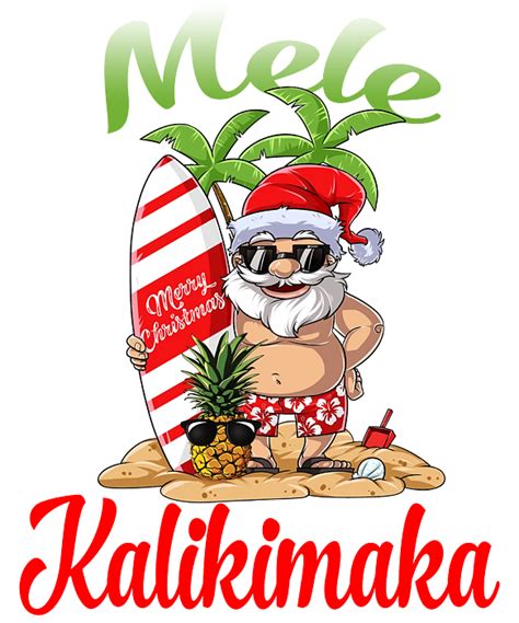 Mele Kalikimaka Christmas Santa Shaka Hawaii Ornament By Thepassionshop