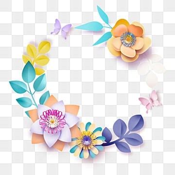 20 Awesome Paper Cut Floral Texture Border Transparent Background