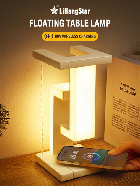 Led Suspended Anti Gravity Night Light With W Wireless Charger Desk