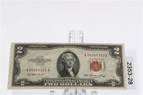 Lot - Series of 1953 Two Dollar Bill Red Seal