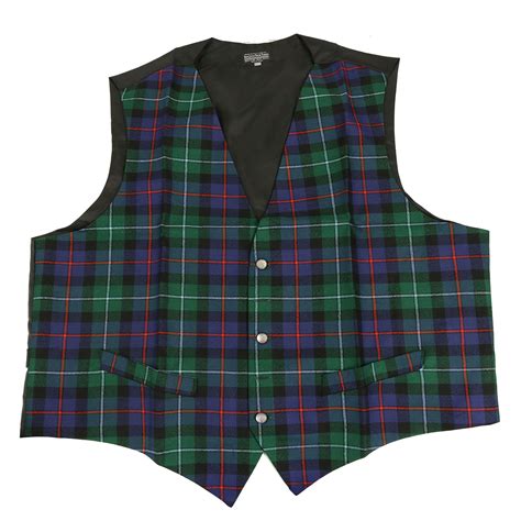 Campbell Of Cawdor Modern Tartan Vest Spring Weight 8 Oz Wool