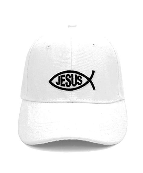 Jesus Christian Ichthys Fish Embroidered Adjustable Baseball Hat