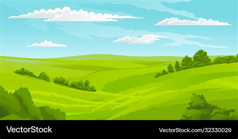 Beautiful summer landscape with green hills Vector Image