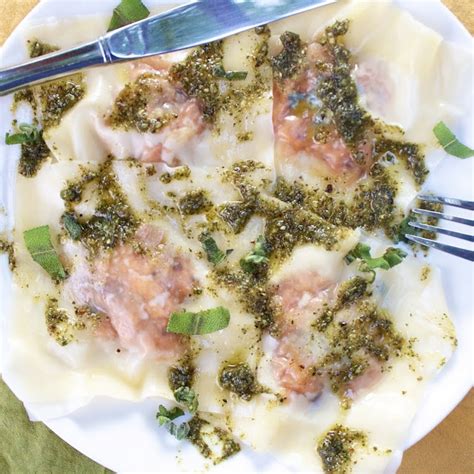 Sweet Potato Ravioli With Oregano Hazelnut Pesto Vegetable Seasoning